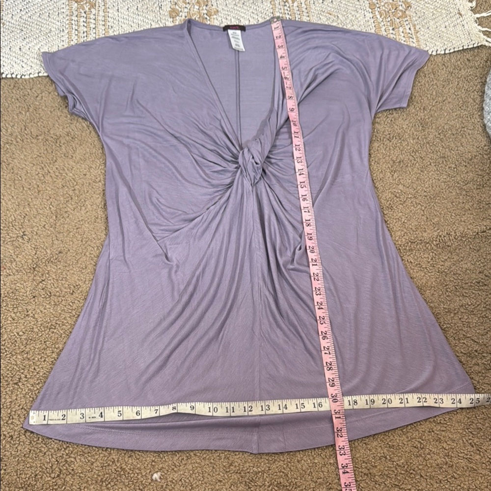 Mark Elegant Purple Draped Top Blouse - Picture 8 of 9